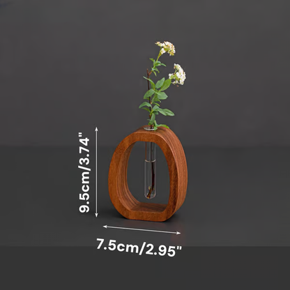 Solid Wood Glass Vase ~ Bring simplicity and nature indoors