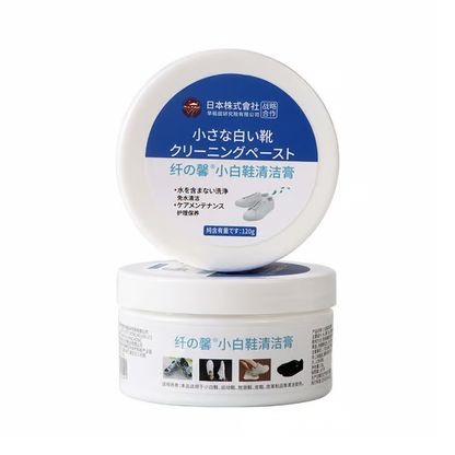 White Shoe Cleaning Cream ~ Restore spotless sneakers in seconds.