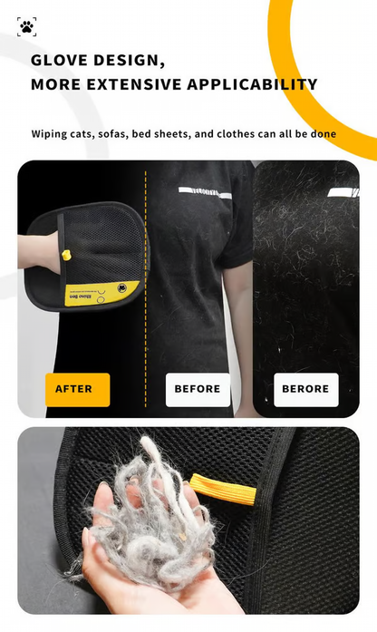 Electrostatic Pet Hair Glove ~ Instantly lift fur from clothes, furniture, and more