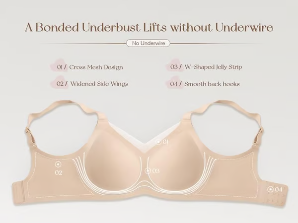 Wireless V-Neck Mesh Bralette ~ Full support, zero pain, all-day comfort.