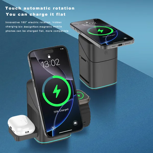3-in-1 Wireless Charger ~ Power your phone, watch & earbuds in one sleek dock-