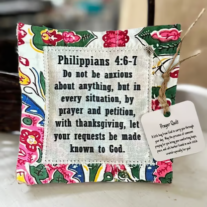 Prayer Quilt with Cross Inside ~ A handheld reminder of faith and comfort