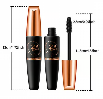 Waterproof Silk Fibre Thick Lengthening Mascara ~ 500% Volume, Zero Extensions Needed.