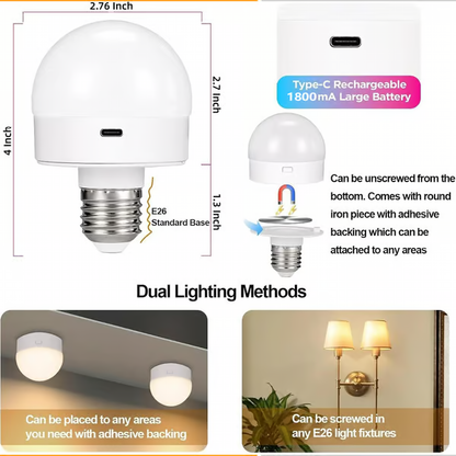Rechargeable Light Bulbs with Remote Control ~ Wireless lighting with 15 mood options