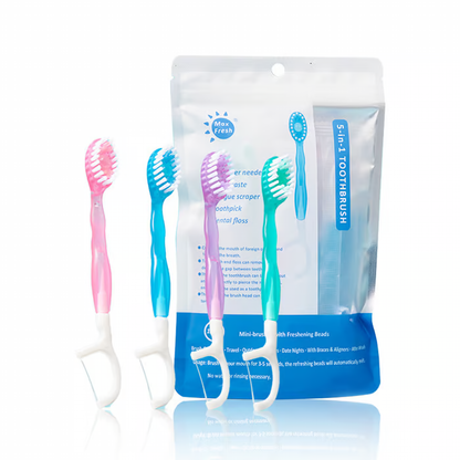 5-in-1 Oral Care Set (Pack of 26) ~ Includes Toothbrush, Paste, Floss, and More.