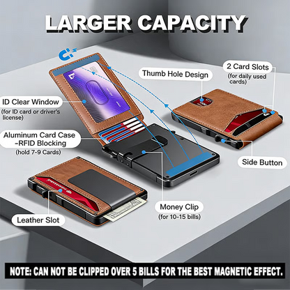 Smart Pop-Up Wallet ~ Instant card access with slim RFID protection.