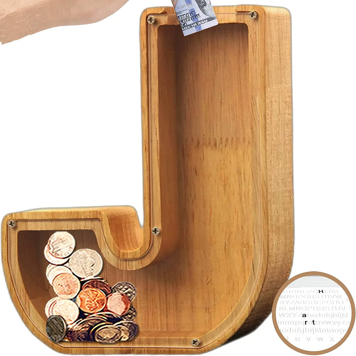 Wooden Letter Piggy Bank ~ Turn everyday coins into lasting memories.