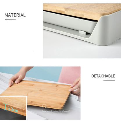 Wood Cutting Board with Pull-Out Tray ~ Mess-Free Meal Prep Made Easy-