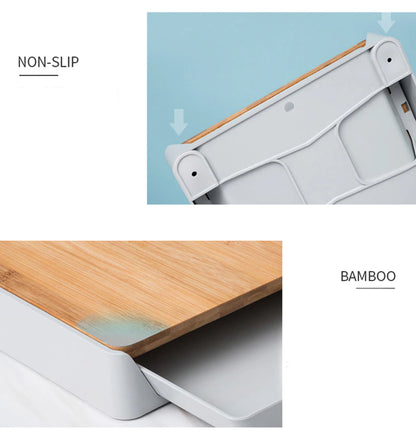 Wood Cutting Board with Pull-Out Tray ~ Mess-Free Meal Prep Made Easy-