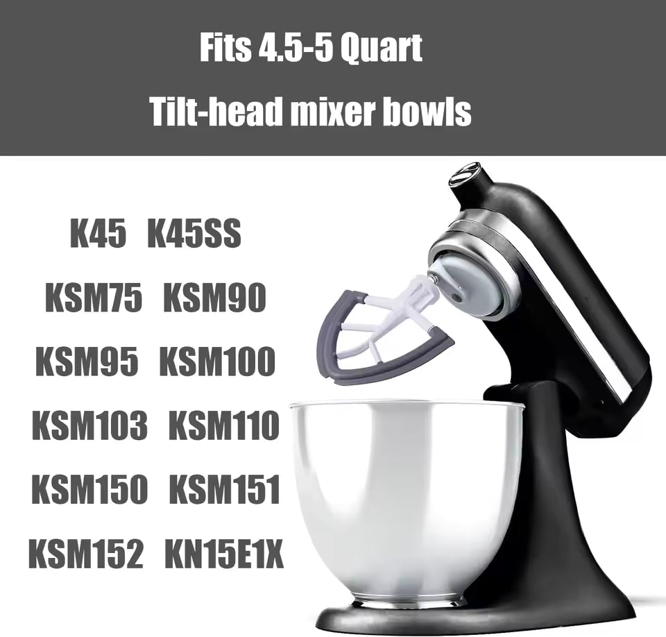 Flex edge beater for mixers ~ Smooth, Even Mixing with Zero Scraping.
