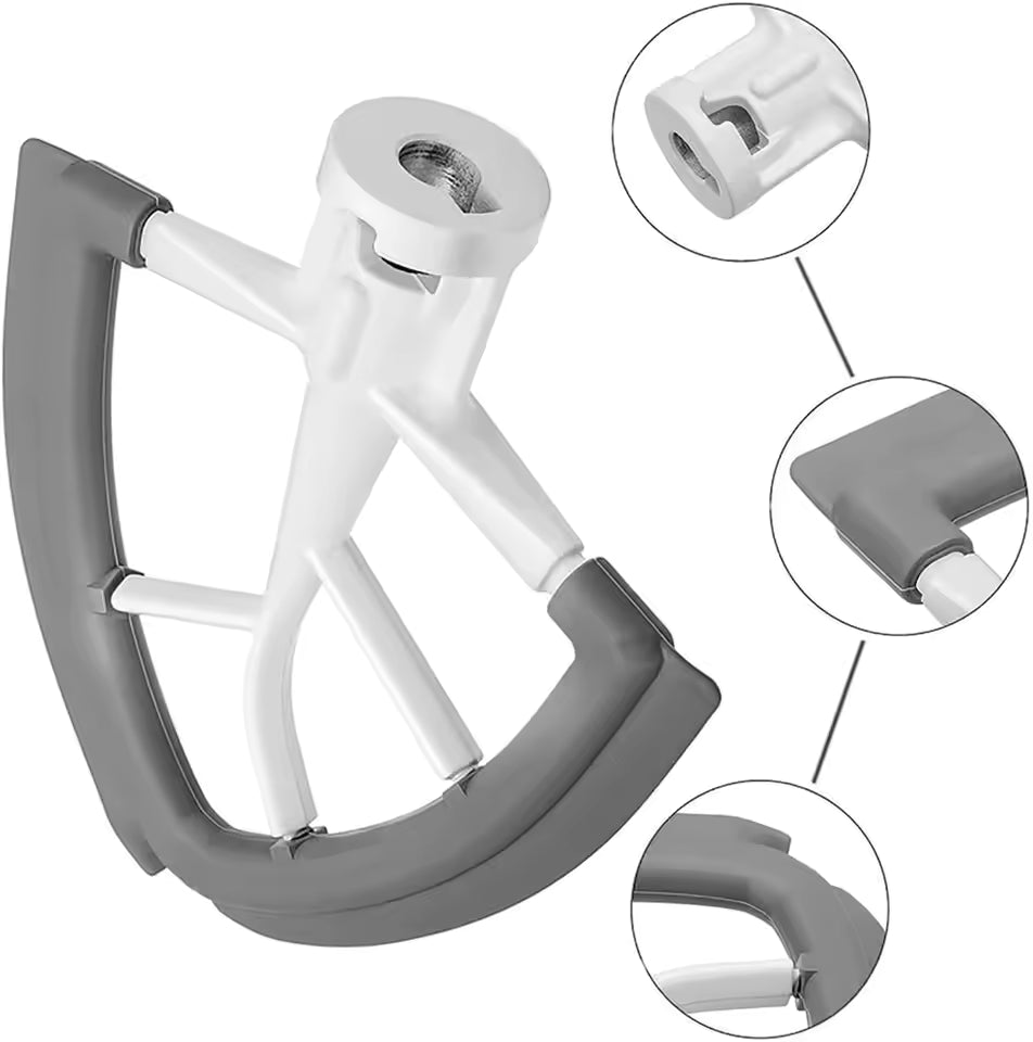 Flex edge beater for mixers ~ Smooth, Even Mixing with Zero Scraping.