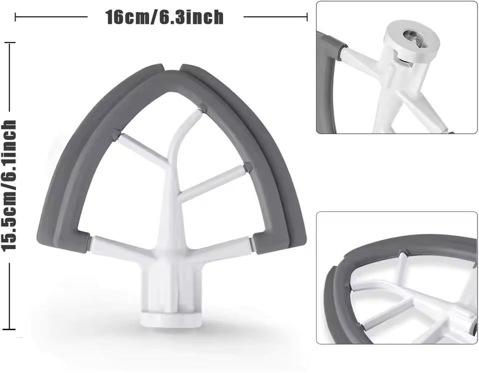 Flex edge beater for mixers ~ Smooth, Even Mixing with Zero Scraping.
