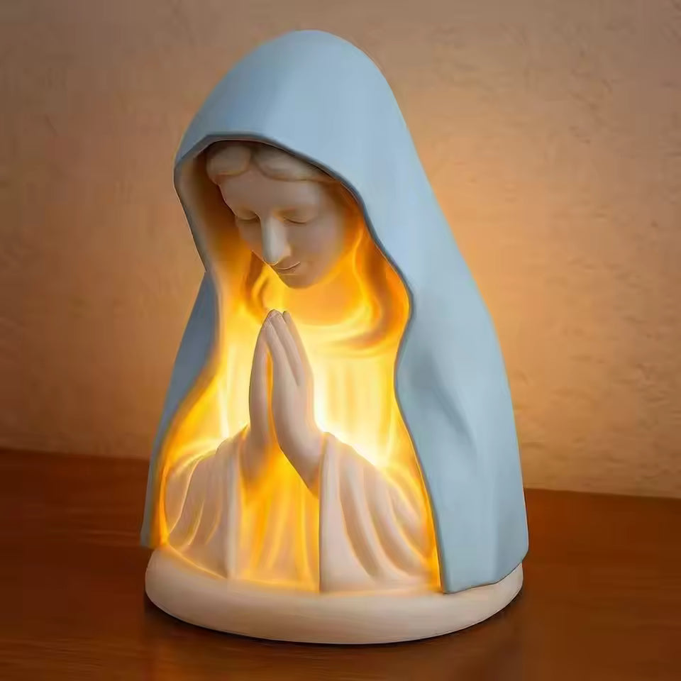Blessed Mother Mary Prayer Light Statue