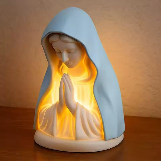 Blessed Mother Mary Prayer Light Statue