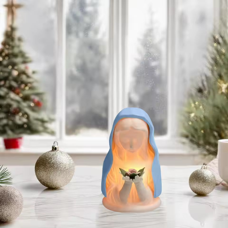 Blessed Mother Mary Prayer Light Statue