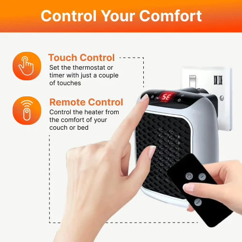 Plug-In Wall Heater ~ Targeted warmth for bedrooms and offices.